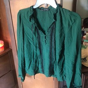Zara woman’s green long sleeve size m top